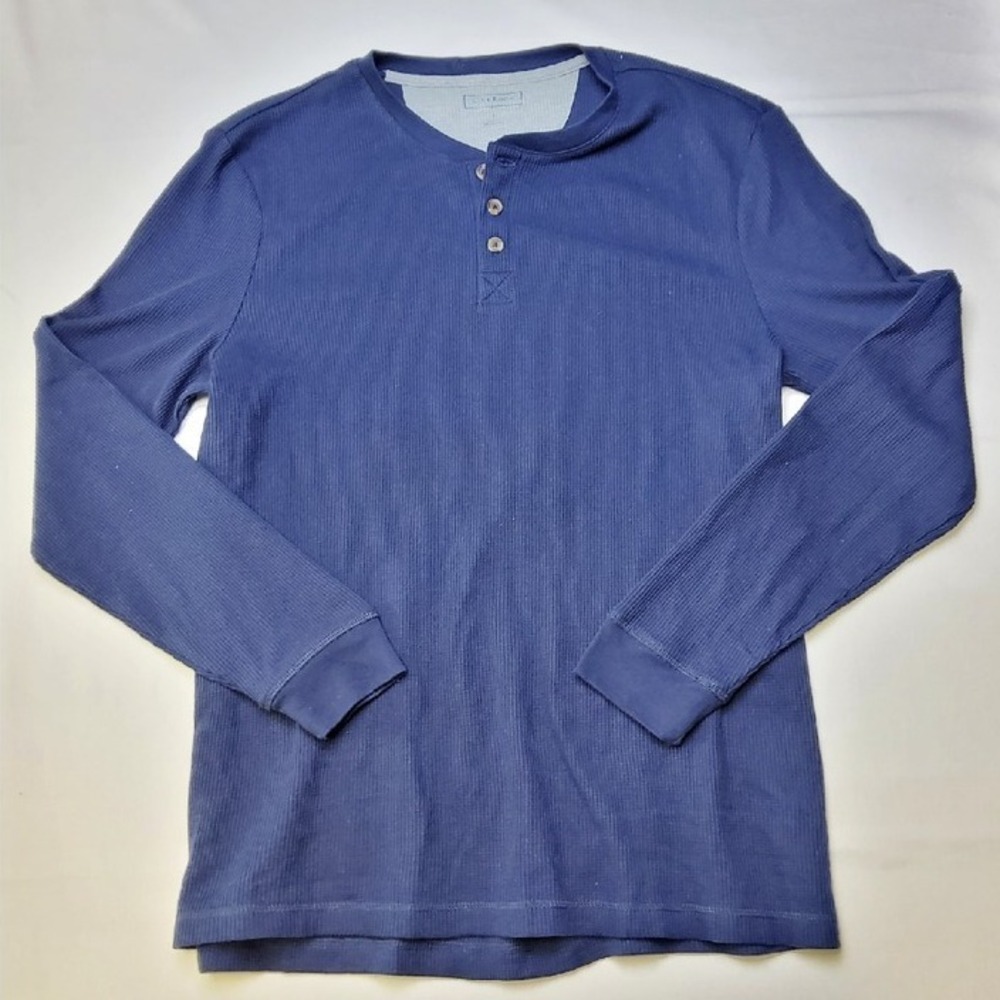 Club‎ Room Henley Shirt Mens Small Navy Long Sleeve Waffle Knit Casual Pullover
